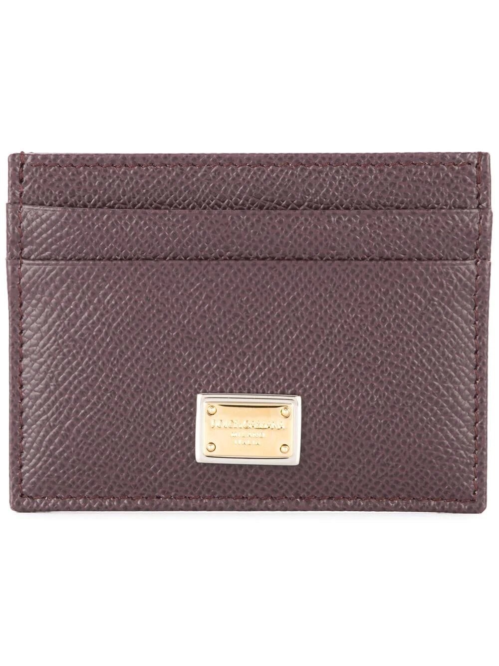 Dolce & Gabbana Leather Card Holder In Brown