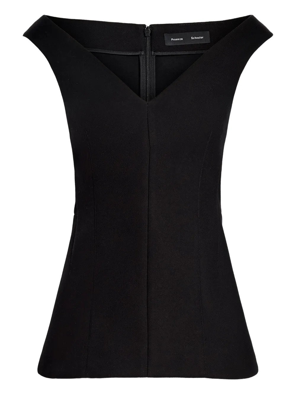 Proenza Schouler Mariam Top In Wool Scuba In Black