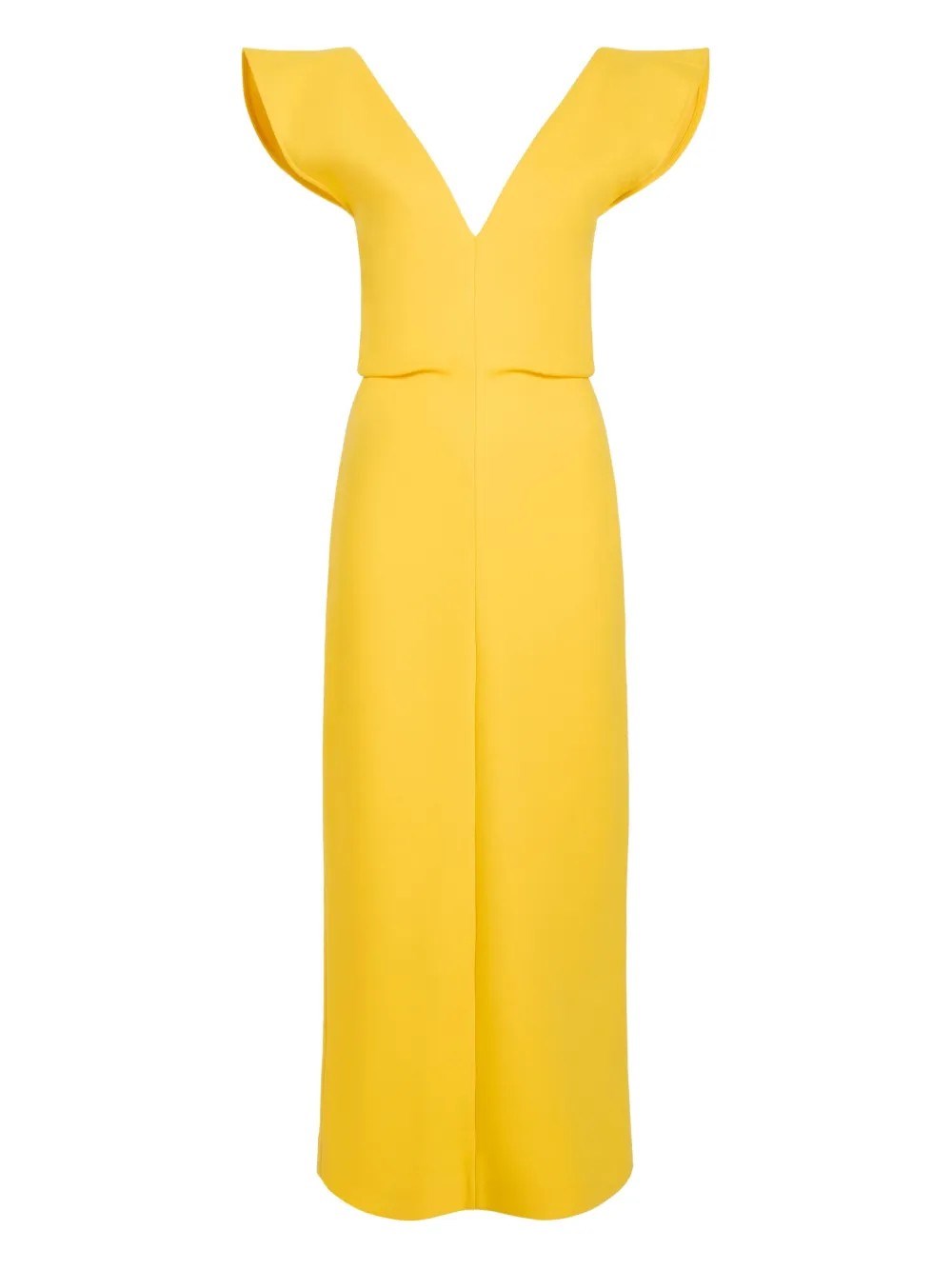 Proenza Schouler Mariam Scuba Midi Dress In Yellow
