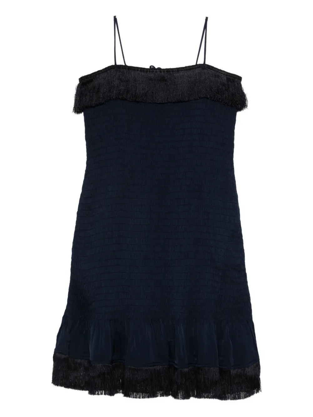 By Malene Birger Frange Tassel Mini Dress In Black