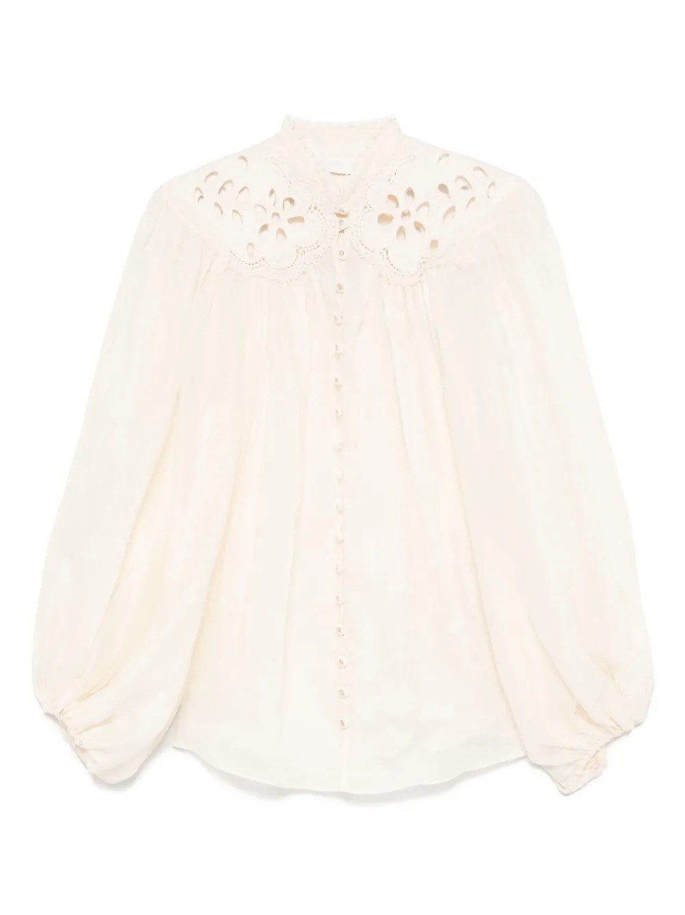Zimmermann Embroidered Blouse "coco" In White