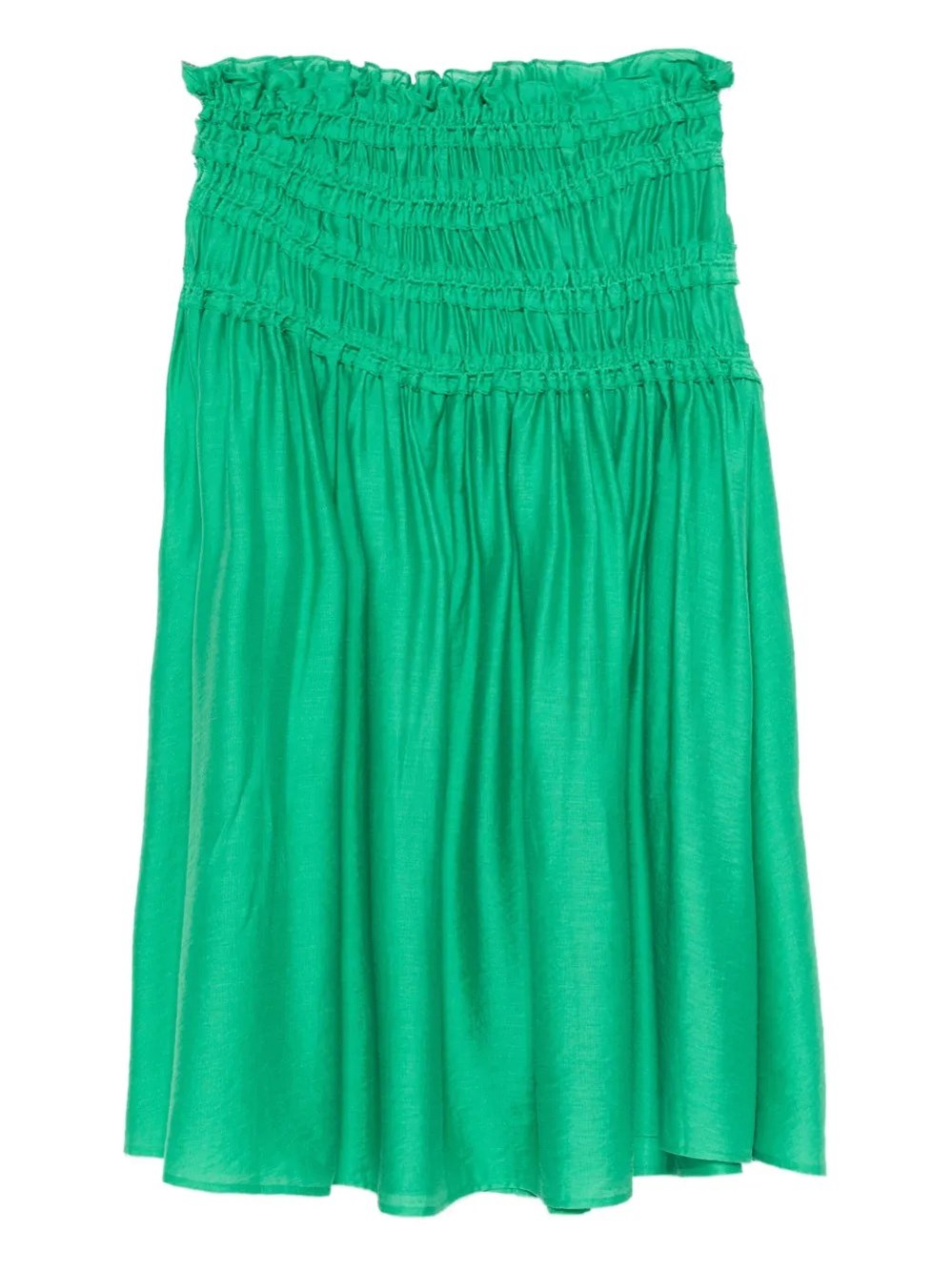 Tory Burch Smocked Viscose Skirt In Green