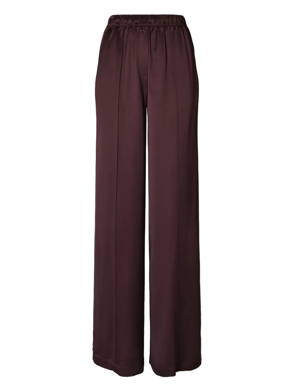 Tory Burch Pintuck Wide-leg Satin Trousers In Multi