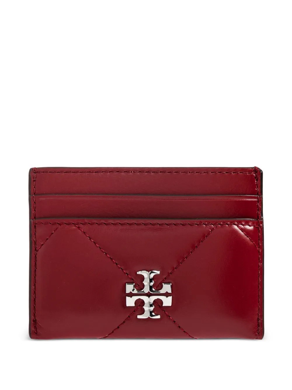 Tory Burch Kira Diamond Quilt Cardholder In Red