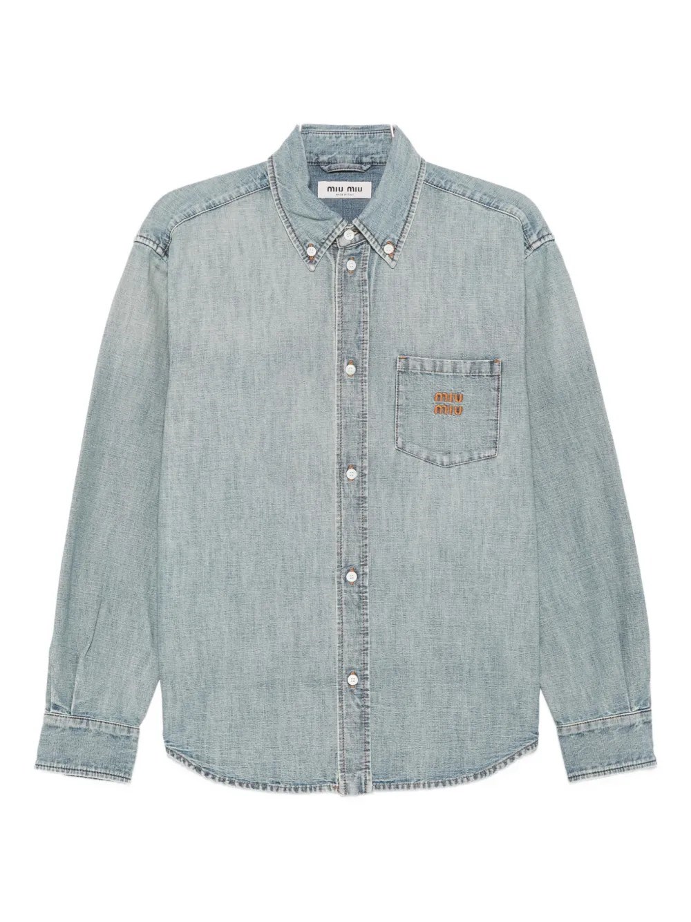 Miu Miu Chambray Shirt In Blue
