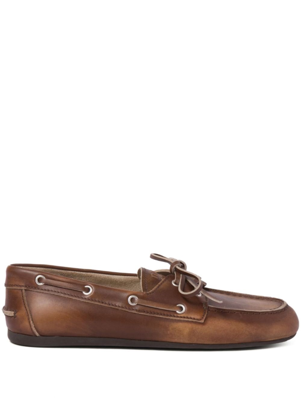 Miu Miu Leather Loafer In Brown