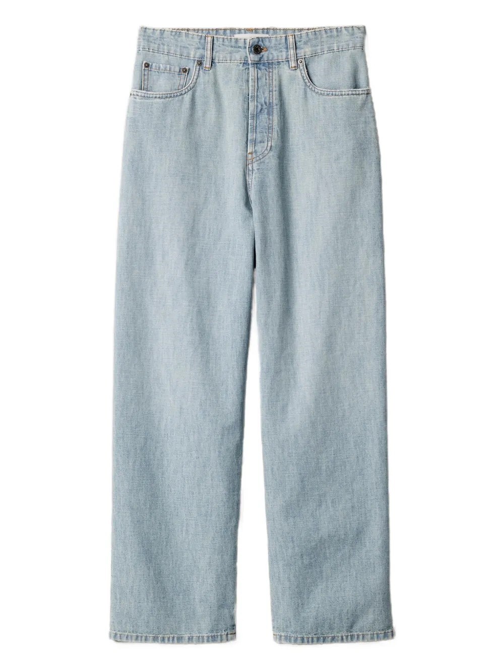 Miu Miu Denim Chambry Trousers In Blue