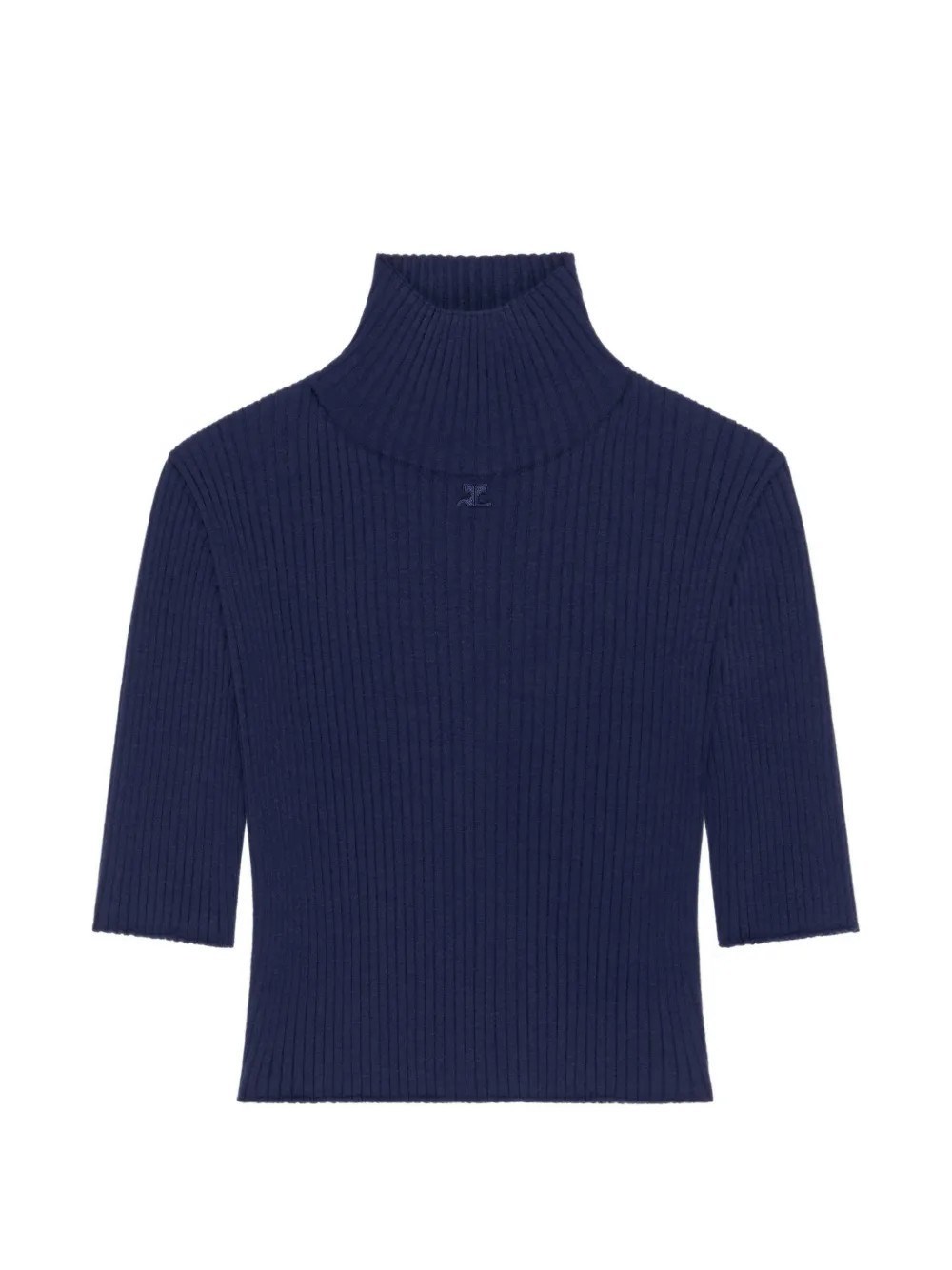 COURREGES Cropped Rib Knit Top　COURREGES クロップドリブニットトップス COURREGES