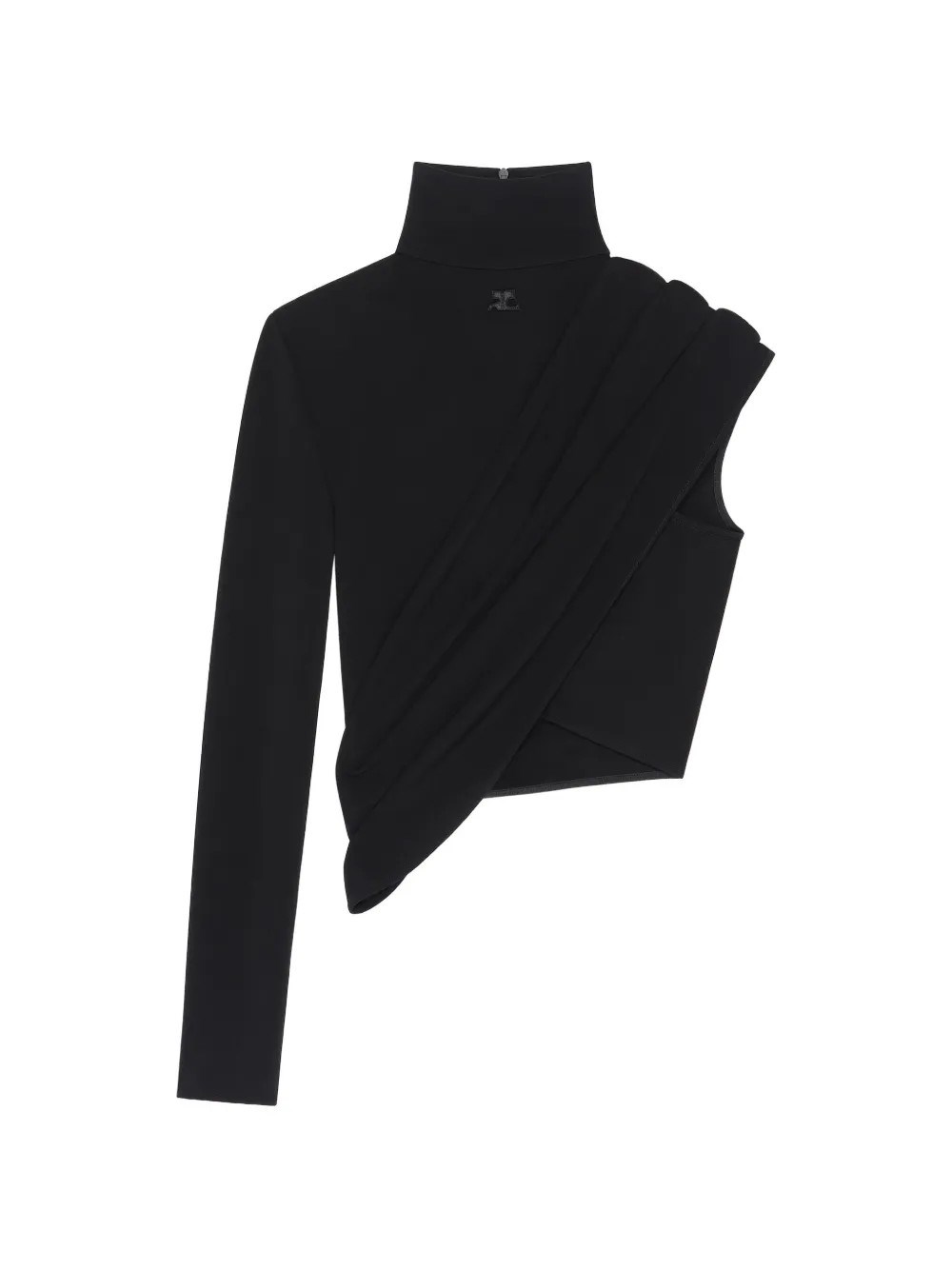 COURREGES Asymmetrical Twist Jersey Cropped Top　COURREGES アシンメトリー ツイスト ジャージ クロップド トップ COURREGES