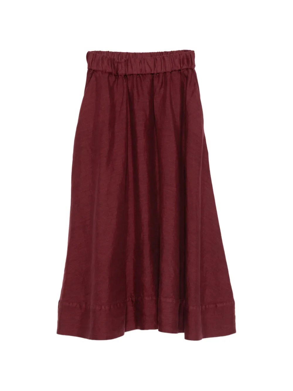 Rosso 35 Elasticated Waist Midi Skirt In Burgundy