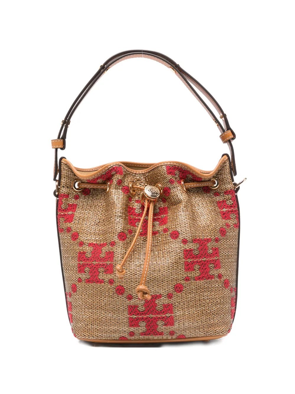 Tory Burch T Monogram Straw Bucket Bag　トリーバーチ T モノグラム ストロー バケット バッグ Tory