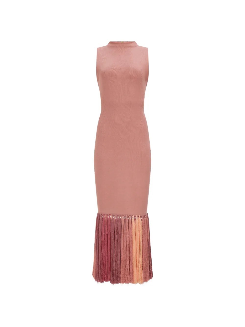 Aje Sofia Knit Tassel Midi Dress In Pink