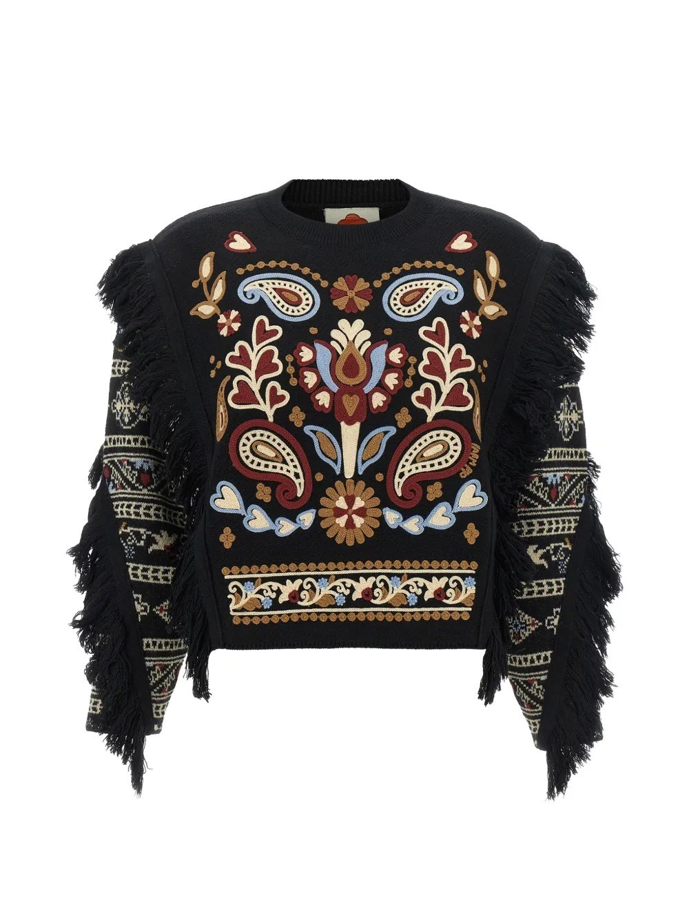 FARM RIO Knit Fringe Sweater