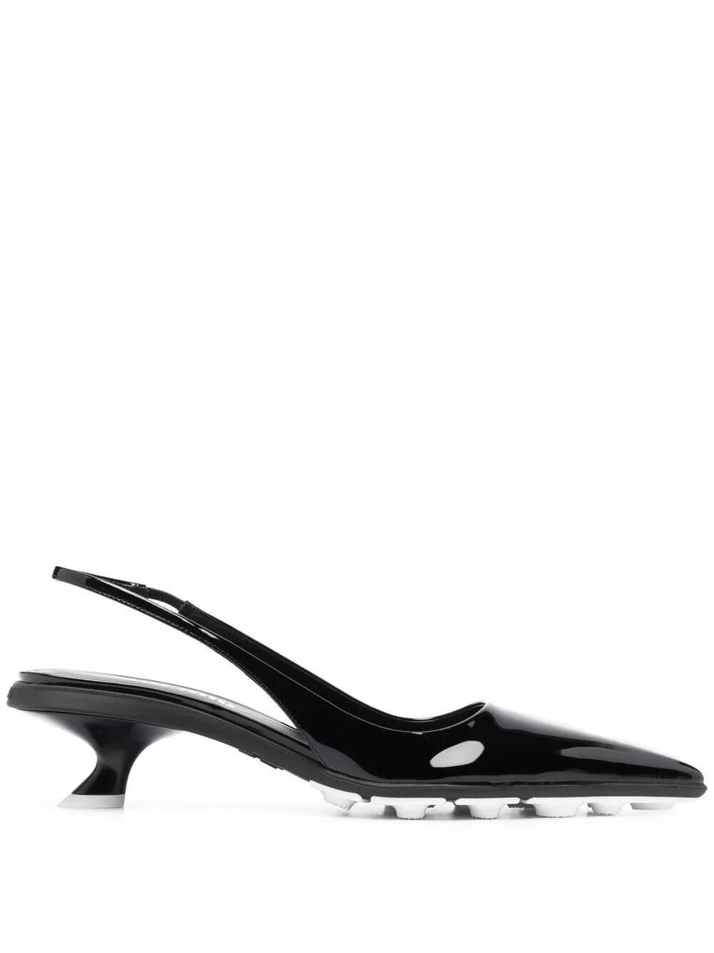 MIU MIU PATENT SLINGBACK RUBBER SOLE HEEL CM 5