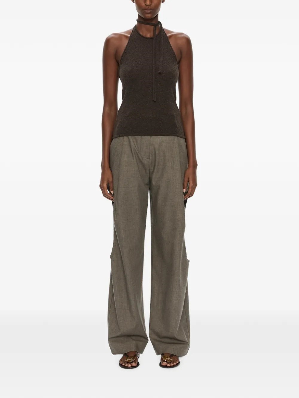 Christopher Esber Cashmere Rae Halter Tank In Brown