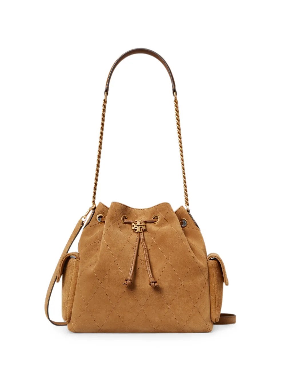 Tory Burch Tory Burch Charlie Quilted Suede Drawstring Shoulder Bag　トリーバーチ チャーリー キルティング スエード ドローストリング ショルダーバッグ