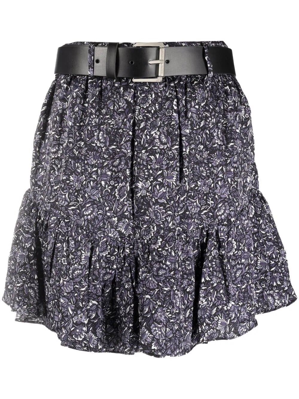 Shop Michael Kors Mmk Print Mini Skirt In Viola