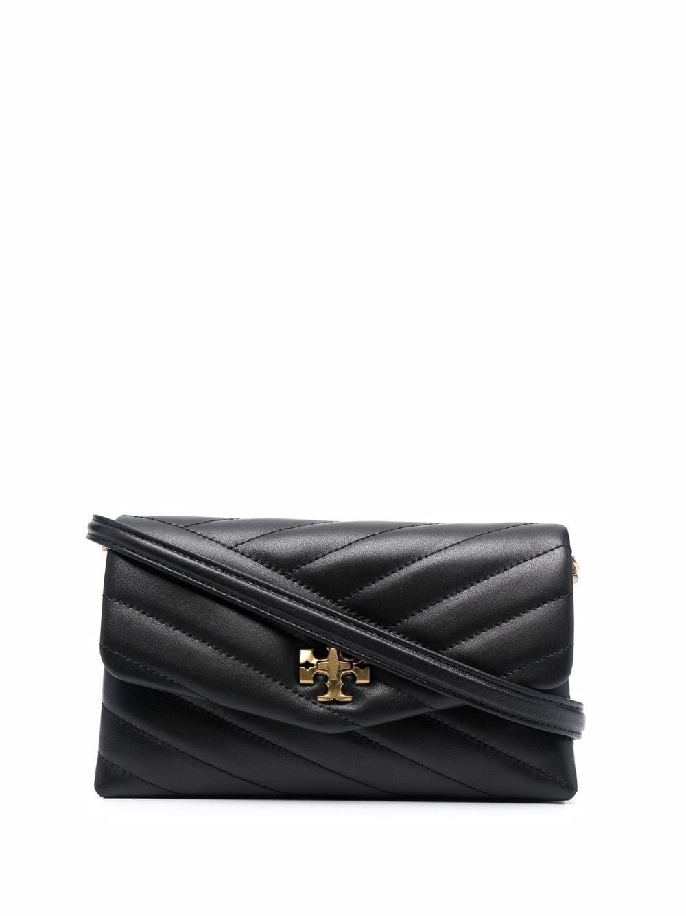 Tory Burch Kira Chevron Chain Wallet In Nero | ModeSens