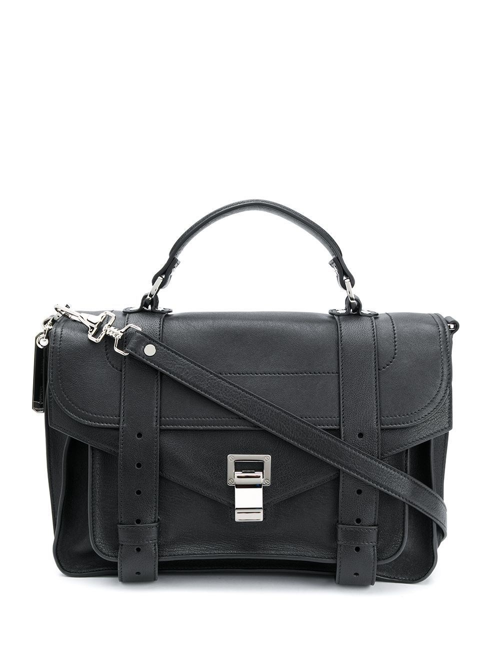 Proenza Schouler Lux Leather Ps1 Mini Crossbody In Nero