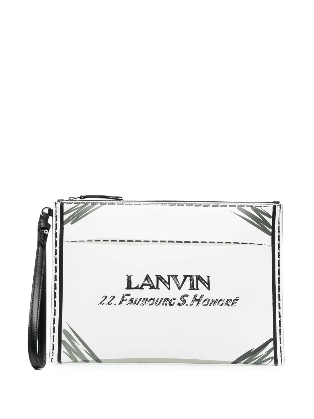 Lanvin Logo Pouch In Nero