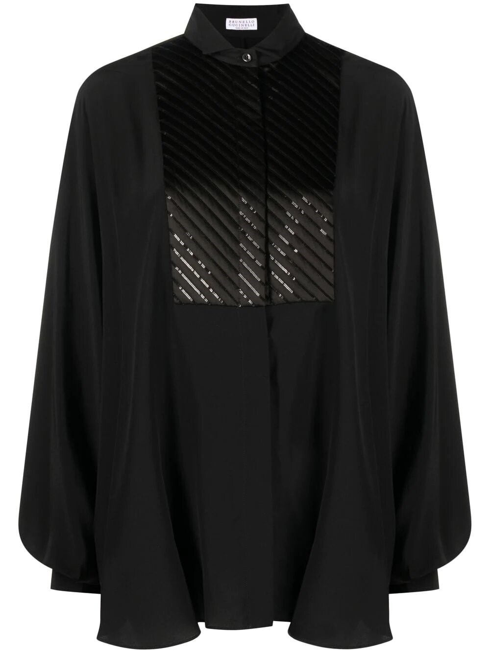 Brunello Cucinelli Silk Shirt In Black