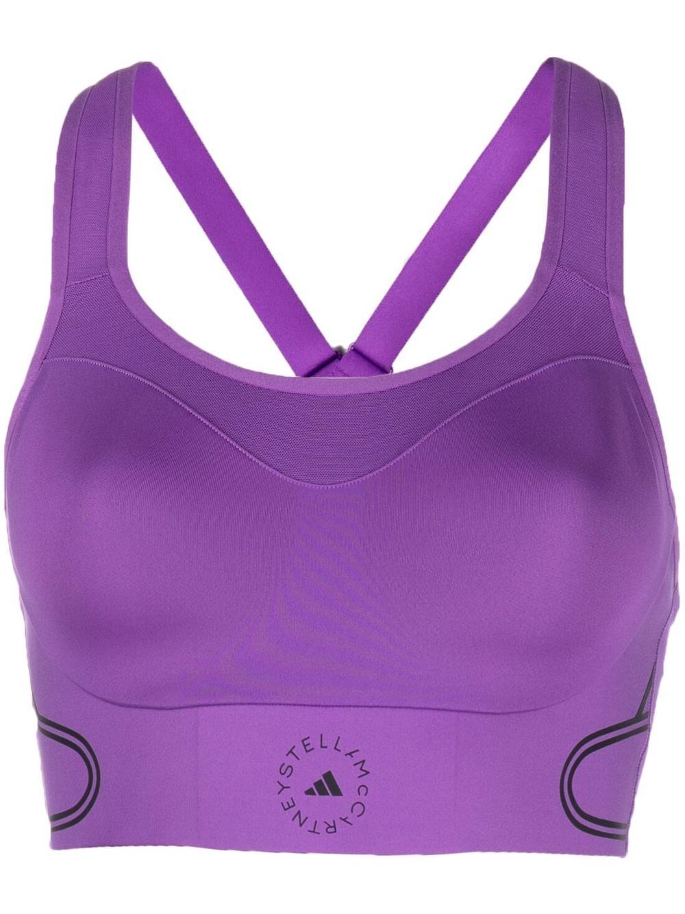 Adidas By Stella Mccartney Training Medium Support Bra In Viola