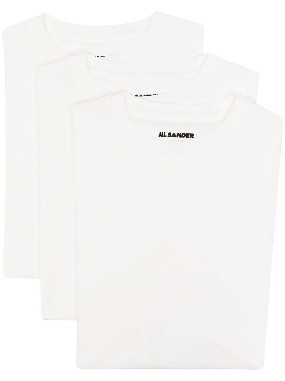 Jil Sander Set Of 3 Cotton T-shirts In Bianco