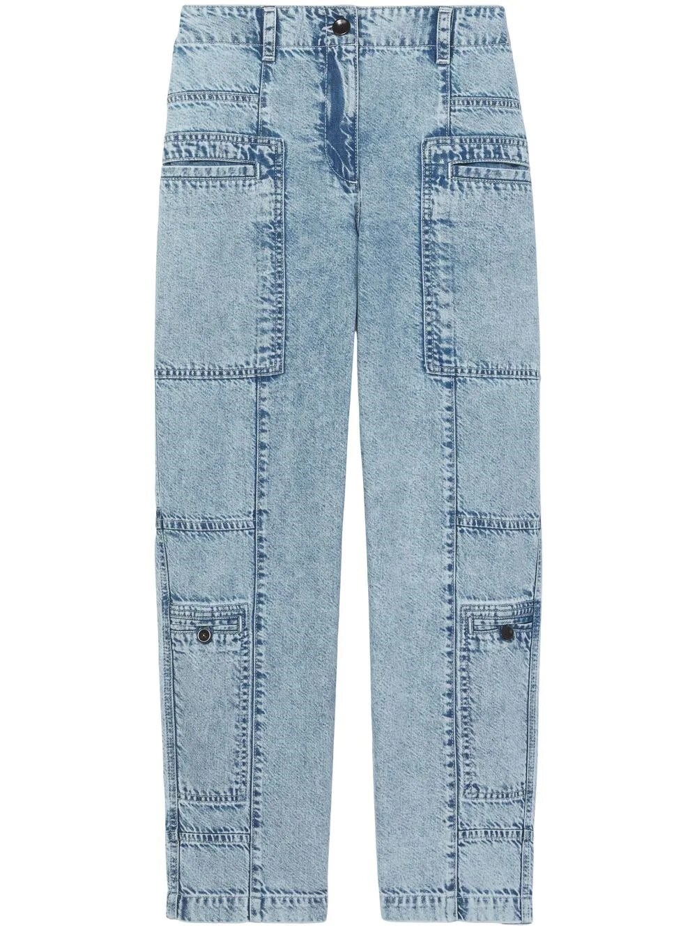 Proenza Schouler White Label Cropped Chambray Utility Pants In Light Indigo