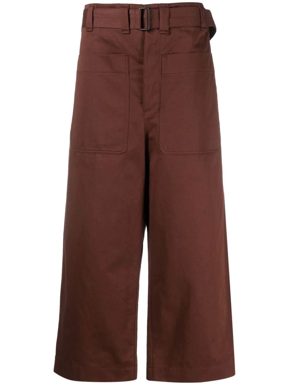 Lemaire High-waisted Wide-leg Trousers In Marrone